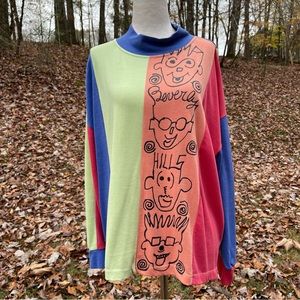 Vintage 90s Camp Beverly Hills Colorblock Sweatshirt Size Large